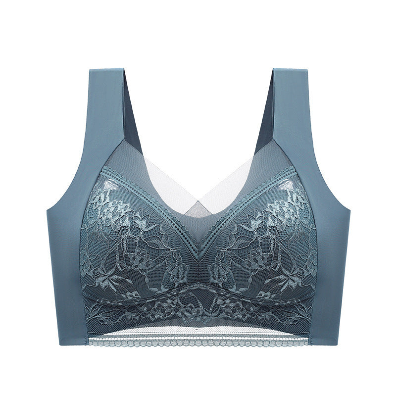 Just Arrived at Buy Center: Lace Vest, Seamless Ice Silk Push-up, Breathable, Thin Bra, Beautiful Back, Big Breasts, Small Fixed Underwear