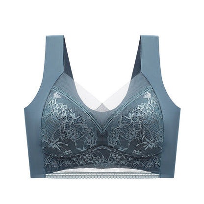 Just Arrived at Buy Center: Lace Vest, Seamless Ice Silk Push-up, Breathable, Thin Bra, Beautiful Back, Big Breasts, Small Fixed Underwear