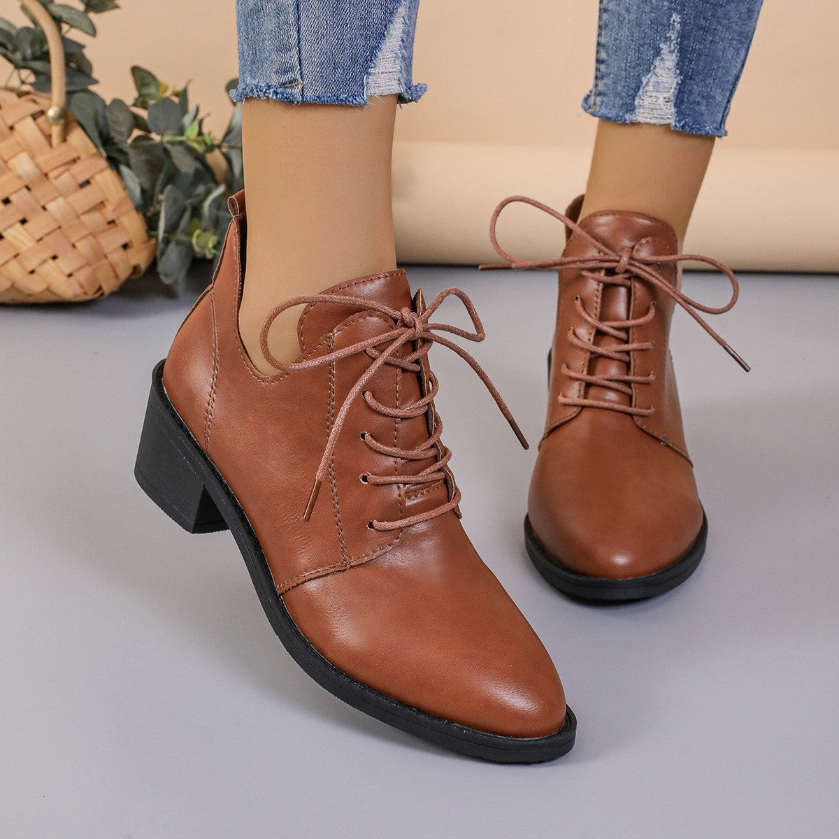 2023 Autumn And Winter Plus Size Women's Wedge Temu Vintage Leather Shoes | Toys, Kids & Babies2 | Buy Center