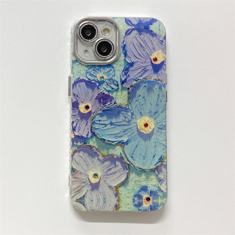 Buy Center Exclusive Offer-Blue Light Oil Painting Flower Phone Case