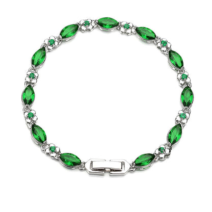 Fresh on the Scene at Buy Center: AAA Crystal Zircon Inlaid Fashion Jewelry Simple Bracelet Green