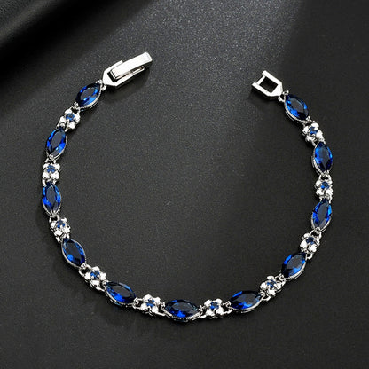 Fresh on the Scene at Buy Center: AAA Crystal Zircon Inlaid Fashion Jewelry Simple Bracelet Blue