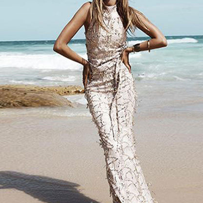 Long fringed sequin dress Buy Center