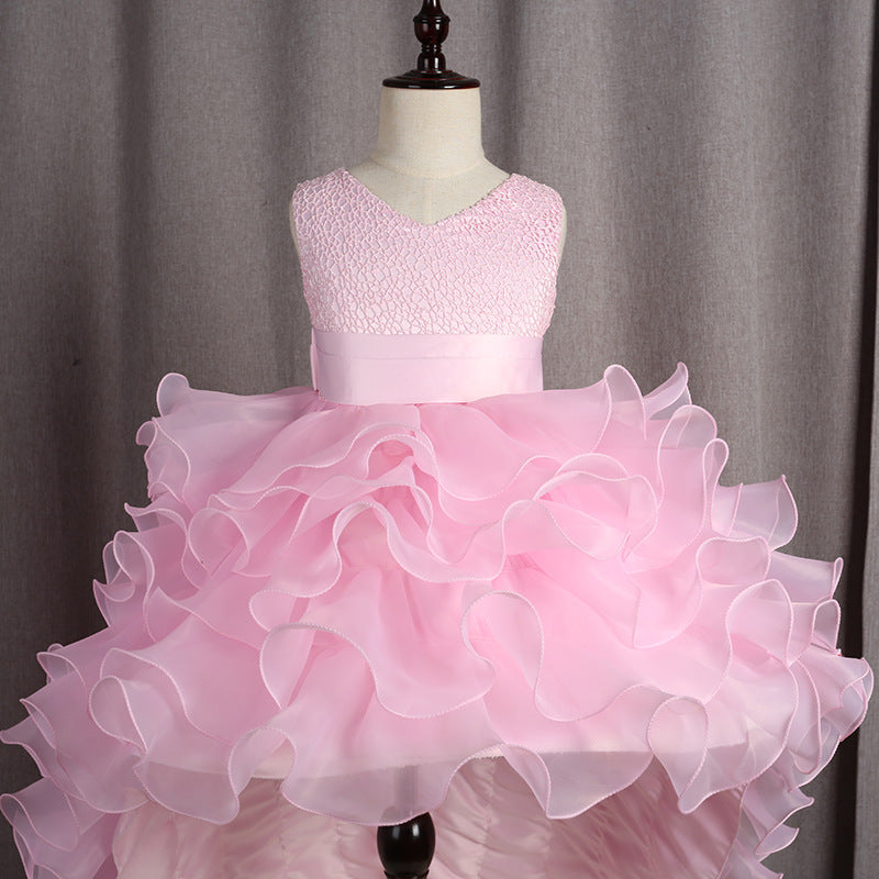 Trailing dress flower girl tuxedo small dress