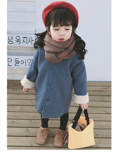 Fresh Arrivals at Buy Center: Mid-length Children's Cute Printed Coat Dark Blue