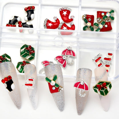 Nail Ornament Alloy Christmas Nail Crystal XZ118