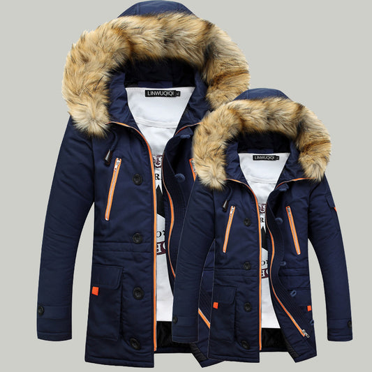 Chaqueta acolchada gruesa de otoño e invierno, chaqueta acolchada delgada con capucha para hombre