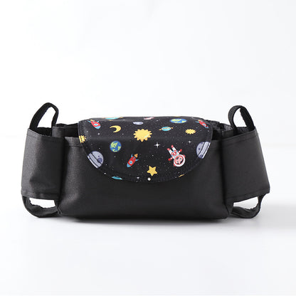 Multifunction Baby Stroller Bag Organizer Maternity Nappy Bag Stroller Accessories Cup wheelchair bag Black starry sky