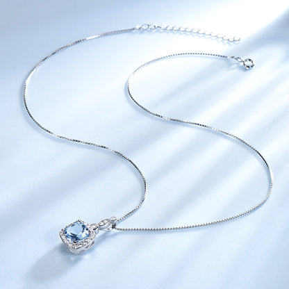 Ensemble de quatre colliers en argent sterling 925 avec topaze bleu ciel