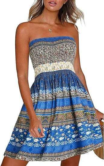 Buy Center Handpicked- Women's Summer Dress Beach Cover-up Blue