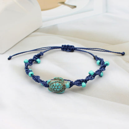 Buy Center Handpicked- Beach Vacation Style Turquoise Turtle Adjustable Bracelet Sl138d