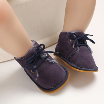 Newly Arrived at Buy Center: Baby's Shoes Winter 0-1 Years Old Rubber Sole Male And Female Baby Dark Blue 11CM