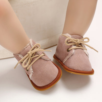 Newly Arrived at Buy Center: Baby's Shoes Winter 0-1 Years Old Rubber Sole Male And Female Baby Gray Red