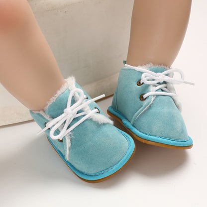 Newly Arrived at Buy Center: Baby's Shoes Winter 0-1 Years Old Rubber Sole Male And Female Baby Light Blue