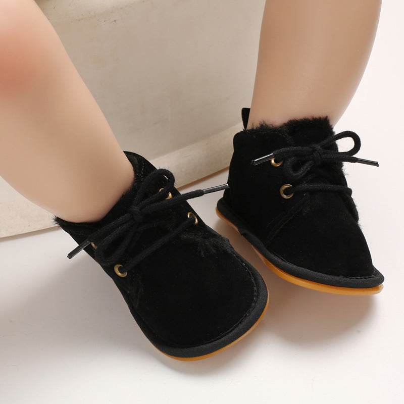 Newly Arrived at Buy Center: Baby's Shoes Winter 0-1 Years Old Rubber Sole Male And Female Baby Black 13CM