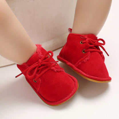 Newly Arrived at Buy Center: Baby's Shoes Winter 0-1 Years Old Rubber Sole Male And Female Baby Red