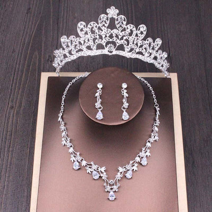 Ensemble de collier couronne en strass pour mariée, accessoires de mariage