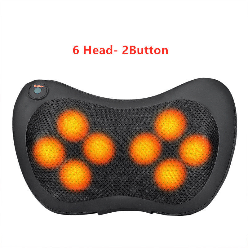 Buy Center Premium-Neck Massager Home Car Neck Cervical Massage Electric Multifunctional Massage Pillow Waist Back Relaxation Device Black1 6head 2button