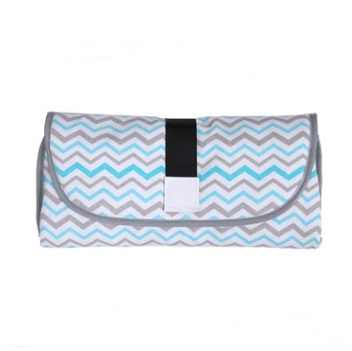 Portable Diaper Changing Pad Clutch for Newborn Green gray wave