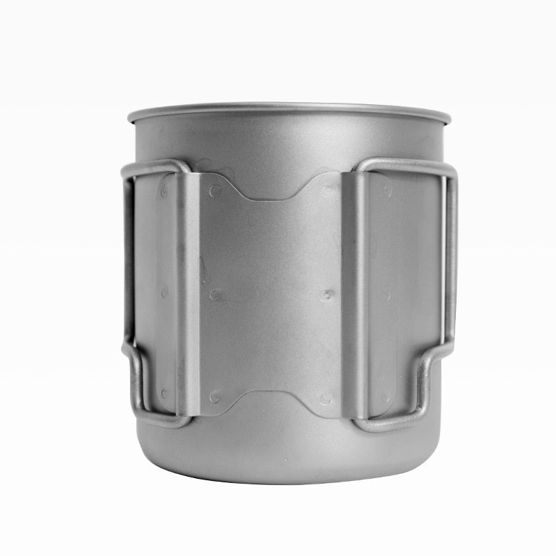 Just Arrived at Buy Center: Pure Titanium Metal Lidded Folding Handle Mug