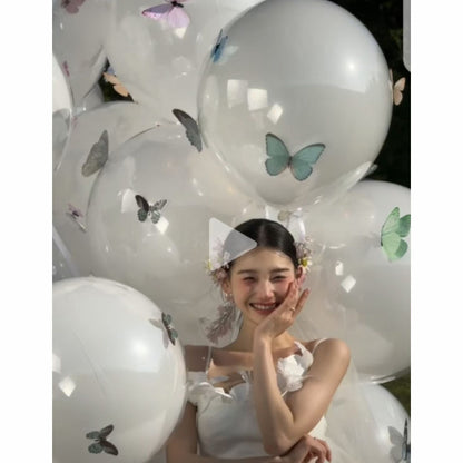 Party Decoration Proposal 18-inch Thick White Butterfly Net Red Balloon Buy Center