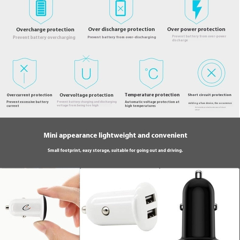 Newly Released at Buy Center: Car Charger Dual-port Usb Fast Charging Mini One To Two