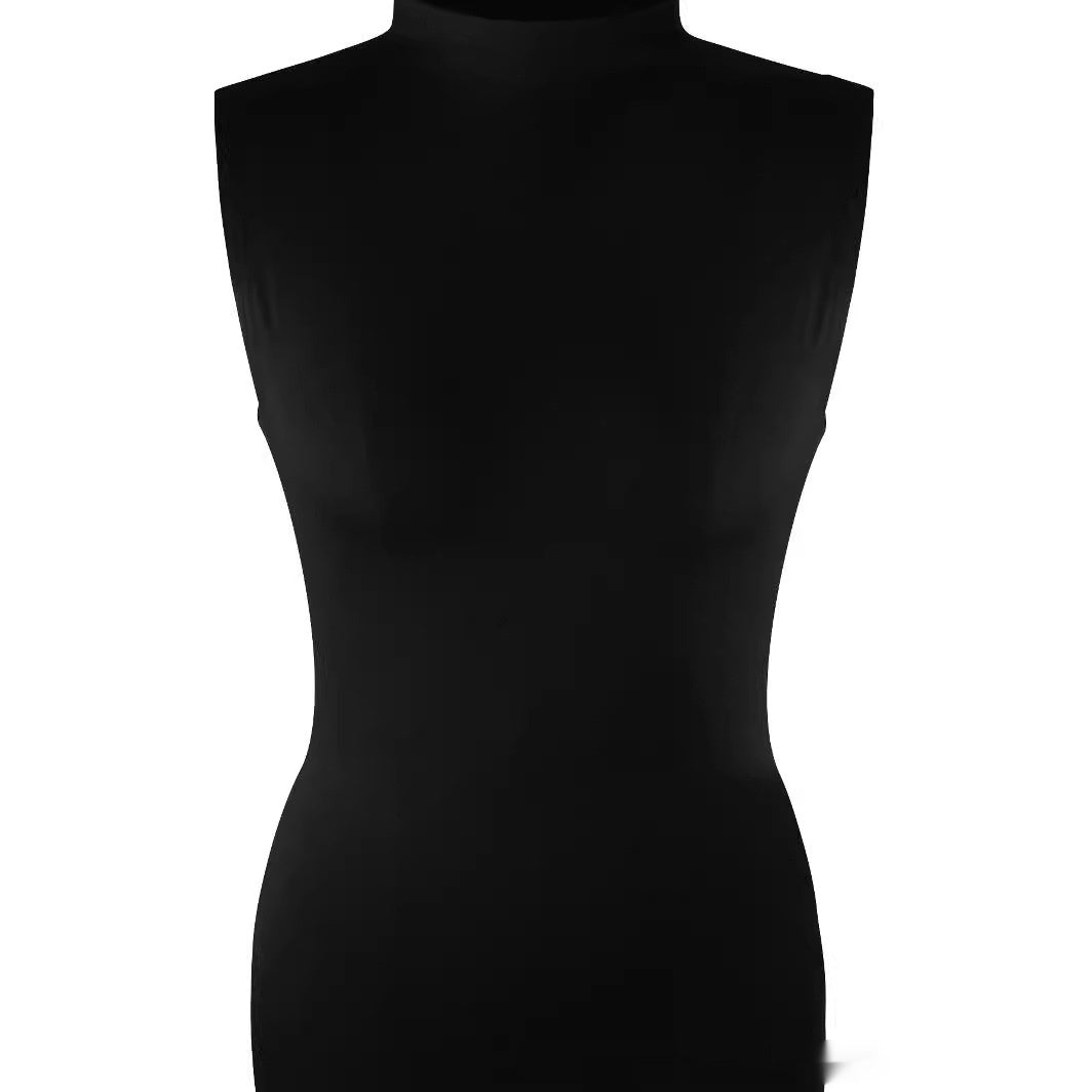 Turtleneck Skinny Slimming Sleeveless Sheath Thread Dress Buy Center