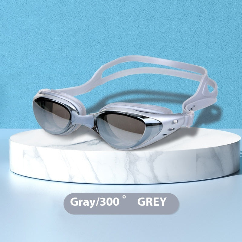 Trending Now at Buy Center: Waterproof Anti-fog Myopia Swimming Goggles Opt6100 Gray 300 Degrees