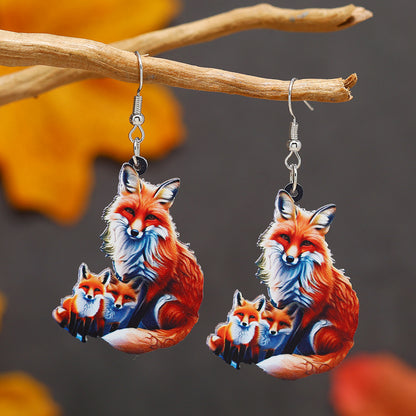 Buy Center Picks-Colorful Fox Cat Horse Parrot Bird Acrylic Earrings For Carnival WEH4523