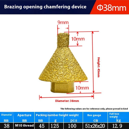 Newly Released at Buy Center: Brazing Diamond Chamfering Machine Ceramic Tile Marble Drilling M10 38mm Hole Chamferer