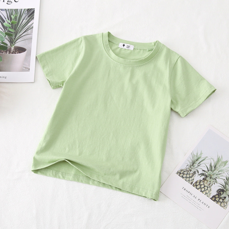 Fresh on the Scene at Buy Center: Children Candy-colored Top Baby Half Sleeve Cotton T-shirt Fruit Green