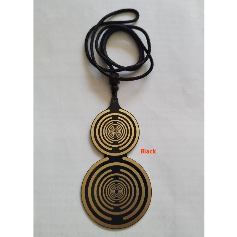 Buy Center Excellence-Polarized Disc Double-sided MWO Energy Multi-wave Oscillation Multi-frequency Gourd Pendant Black