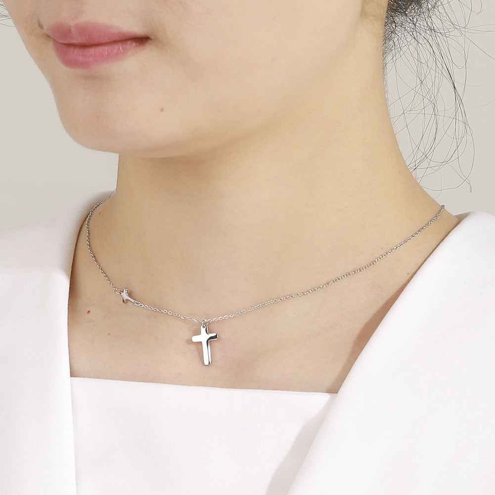 New Women's Stainless Steel Cross Necklace