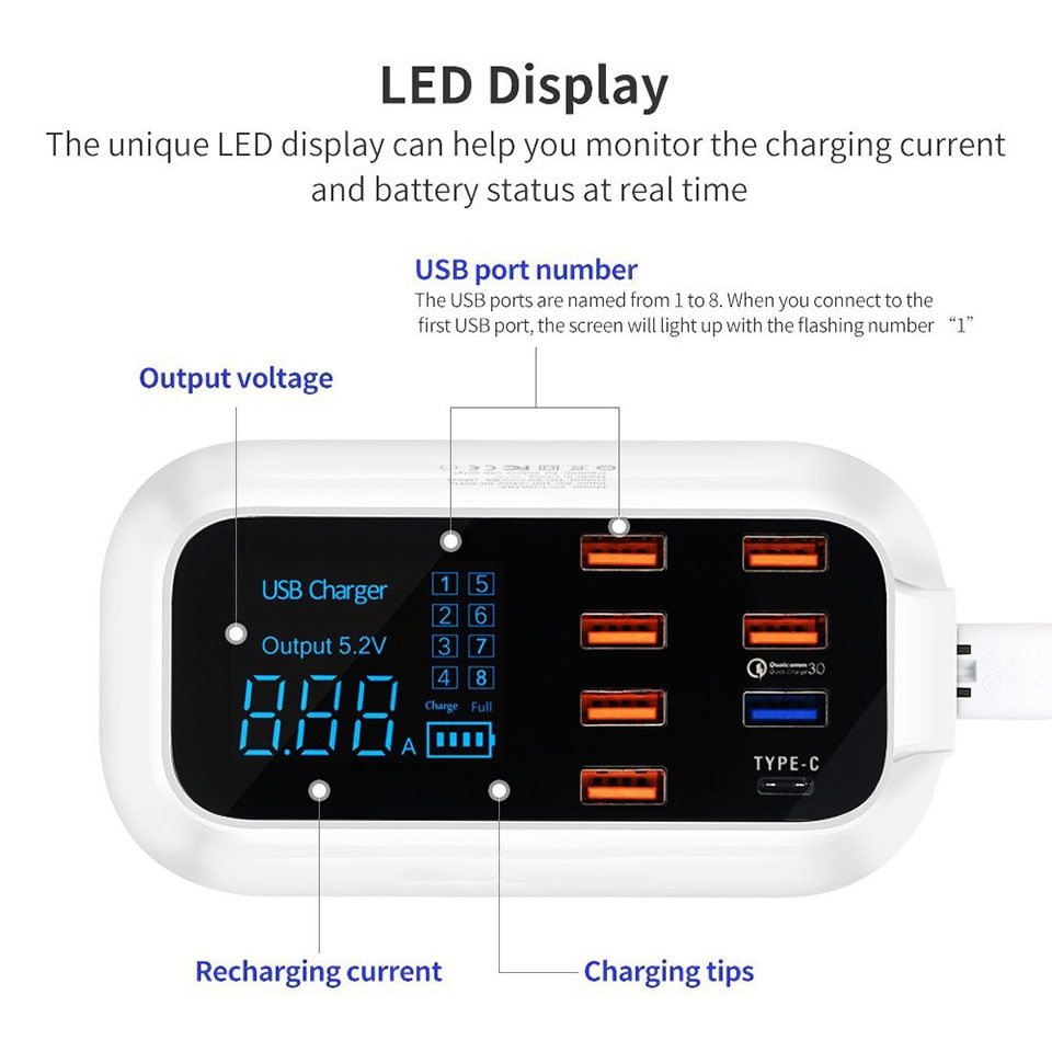 Quick Charge 3.0 Ordinary Smart USB Charger Station Buy Center