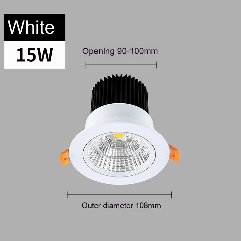 Just Arrived at Buy Center: Led Anti-glare Spotlight Embedded Variable Light With Three Colors Ceiling Lamp White 15W Hole 90 To100mm