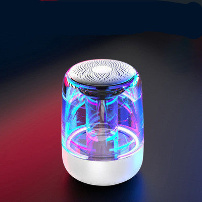 Portable Speakers Bluetooth Column Wireless Bluetooth Speaker Powerful Bass Radio with Variable Color LED Light 5w White