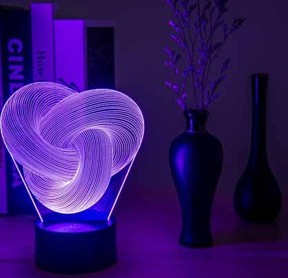 Twist Abstract LED 3D Night Light Touch Colorful Acrylic 3D Table Lamp Decoration Lighting Baby Sleeping Mood Lamp Best Gift Buy Center