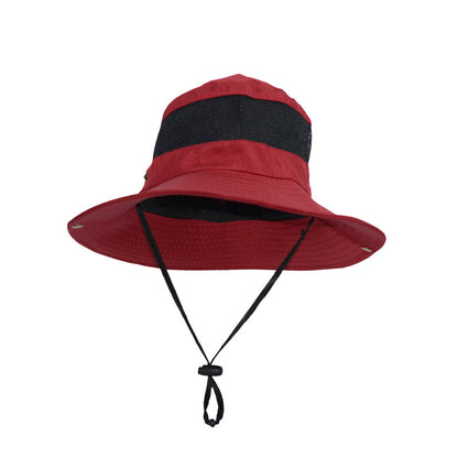 Hot New Items at Buy Center: Men's Outdoor Mesh Breathable Fisherman Hat Wine Red Average Size