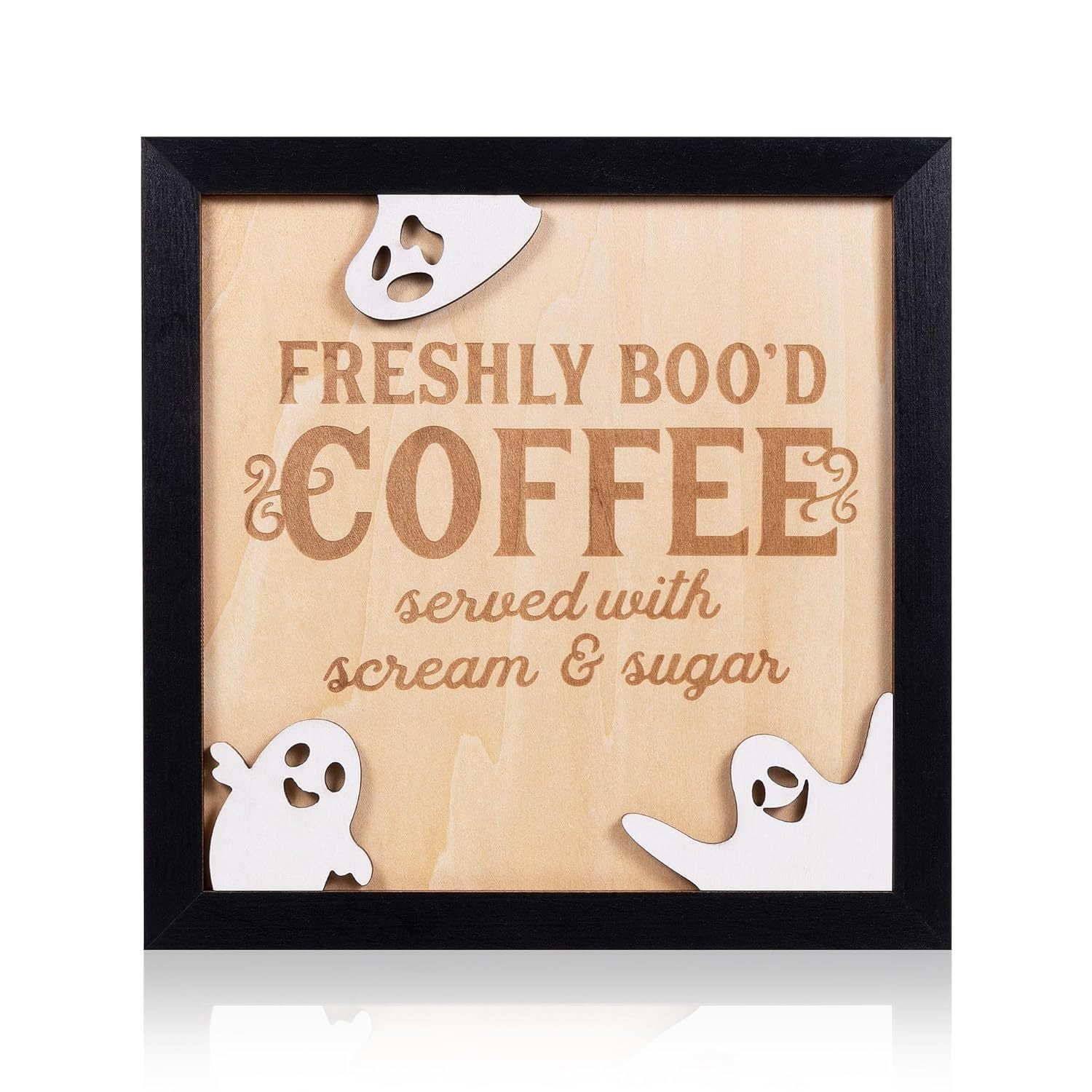 Just Arrived at Buy Center: Halloween Coffee Bar Wooden Decorations 21x21