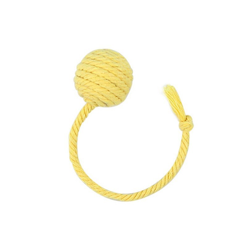 Buy Center Top Rated-Cat Toy Ball With Rope Built In Bell To Roll The Ball And Make A Sound For Kittens To Play With S 3cm Yellow