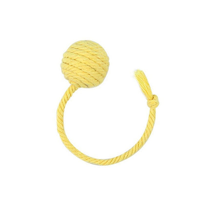 Buy Center Top Rated-Cat Toy Ball With Rope Built In Bell To Roll The Ball And Make A Sound For Kittens To Play With S 3cm Yellow