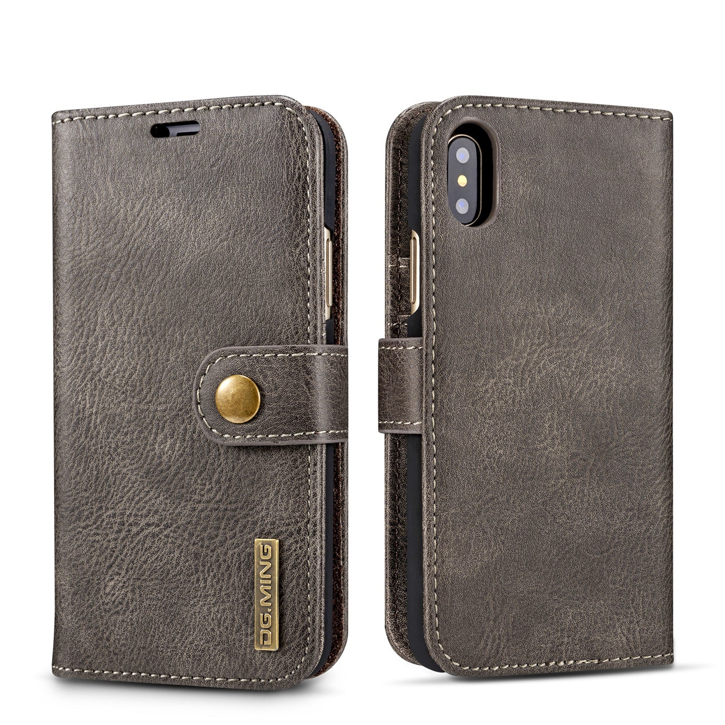 Just Arrived at Buy Center: Cowhide Two-fold Split Adsorption Mobile Phone Leather Case