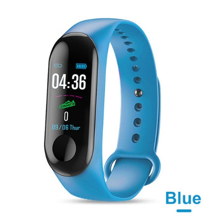 Compatible With , Smart Bracelet Heart Rate And Blood Pressure Exercise Meter Step Information Push Smart Reminder Color Bracelet Blue