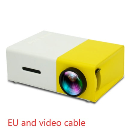 Portable Projector 3D Hd Led Home Theater Cinema HDMI-compatible Usb Audio Projector Yg300 Mini Projector EU and video cable