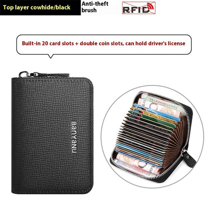 Fresh Arrivals at Buy Center: Guangzhou Banyanu Leather Factory Card Holder Female Black 20 card slots