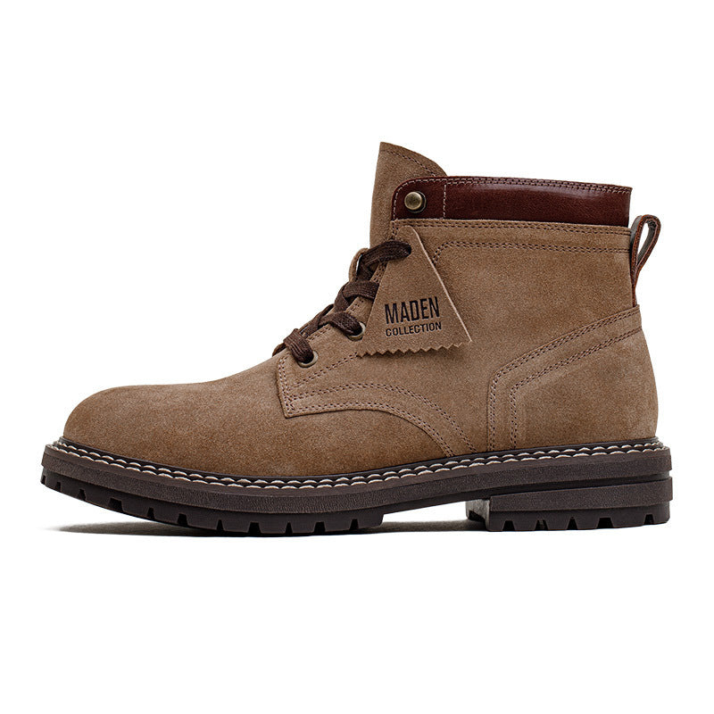 Buy Center Trend-American Worker Boot Men's Retro Mid-top Leather