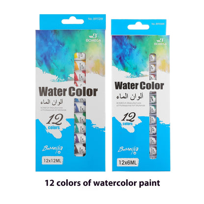 12-color Acrylic Pigment Strip Gouache Watercolor Oil Painting Paints Full Set Watercolor 12 Colors