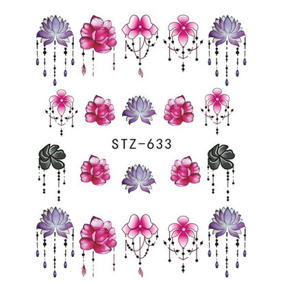 Trending Now at Buy Center: 1pcs Nail Sticker Butterfly Flower Water Transfer Decal Sliders for Nail Art Decoration Tattoo Manicure Wraps Tools Tip JISTZ508 STZ 633