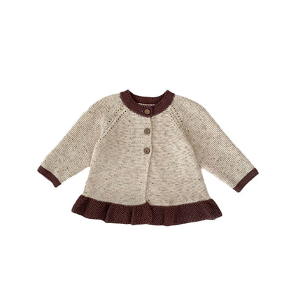 Hot New Items at Buy Center: Baby Dot Yarn Ruffled Knitted Cardigan Coat Knitted Bell-bottom Pants