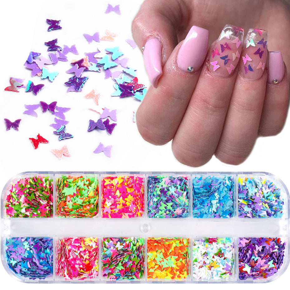 Trending Now at Buy Center: Symphony butterfly sequin nail decoration